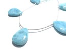 [Video][One of a kind] Larimar Pectolite AA++ Pear shape (Smooth) 1strand (5pcs ) NO.10