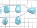 [Video][One of a kind] Larimar Pectolite AA++ Pear shape (Smooth) 1strand (5pcs ) NO.10
