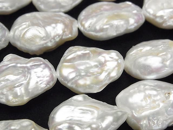 [Video] Fresh Water Pearl AA Pear Shape - Baroque 18-24mm White 1strand beads (approx. 14 inches/35 cm)