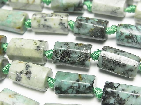 [Video] African Turquoise Rough Tube - Faceted Nugget 1 strand beads (approx. 14 inches/35 cm)