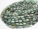 [Video] African Turquoise Rough Tube - Faceted Nugget 1 strand beads (approx. 14 inches/35 cm)