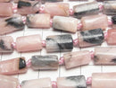 [Video] Pink Soap Stone Rough Tube - Faceted Nugget 1strand beads (approx. 14 inches/35 cm)