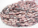 [Video] Pink Soap Stone Rough Tube - Faceted Nugget 1strand beads (approx. 14 inches/35 cm)