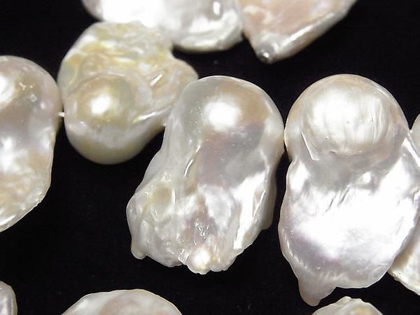 [Video] Fresh Water Pearl AA Fin Baroque 25-37mm White 1strand beads (approx. 16 inches/39 cm)