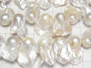 [Video] Fresh Water Pearl AA Fin Baroque 25-37mm White 1strand beads (approx. 16 inches/39 cm)