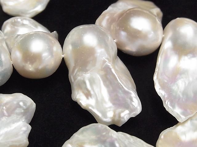 [Video] Fresh Water Pearl AA+ Fin Baroque 23-37mm White 1strand beads (approx. 16 inches/39 cm)