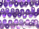 [Video] High Quality Amethyst AAA- Drop Faceted Briolette 1strand beads (approx. 6 inches/16 cm)