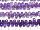 [Video] High Quality Amethyst AAA- Drop Faceted Briolette 1strand beads (approx. 6 inches/16 cm)