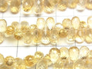 [Video]High Quality Citrine AAA Drop Faceted Briolette half or 1strand beads (aprx.6inch/16cm)