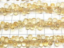 [Video]High Quality Citrine AAA Drop Faceted Briolette half or 1strand beads (aprx.6inch/16cm)