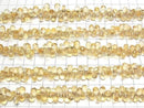 [Video]High Quality Citrine AAA Drop Faceted Briolette half or 1strand beads (aprx.6inch/16cm)