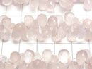 [Video]High Quality Rose Quartz AAA- Drop Faceted Briolette 1strand beads (aprx.6inch/16cm)