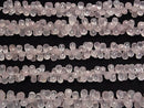 [Video]High Quality Rose Quartz AAA- Drop Faceted Briolette 1strand beads (aprx.6inch/16cm)