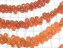 [Video] Carnelian AAA- Drop Faceted Briolette [M size] 1 strand beads (approx. 6 inches/16 cm)