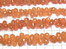 [Video] Carnelian AAA- Drop Faceted Briolette [Large] 1 strand beads (approx. 6 inches/16 cm)