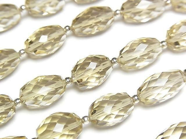 [Video] High Quality Lemon Quartz AAA Faceted Rice [S-M Size] 1 strand bead (approx. 6 inches/16 cm)