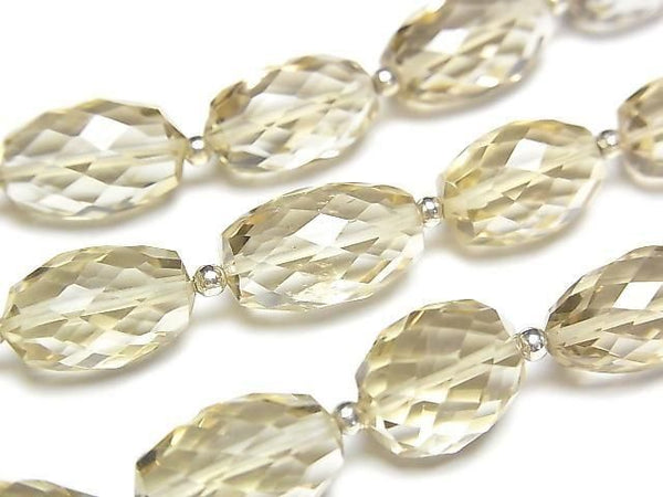 [Video] High Quality Lemon Quartz AAA Faceted Rice [M-L Size] 1 strand bead (approx. 6 inches/16 cm)