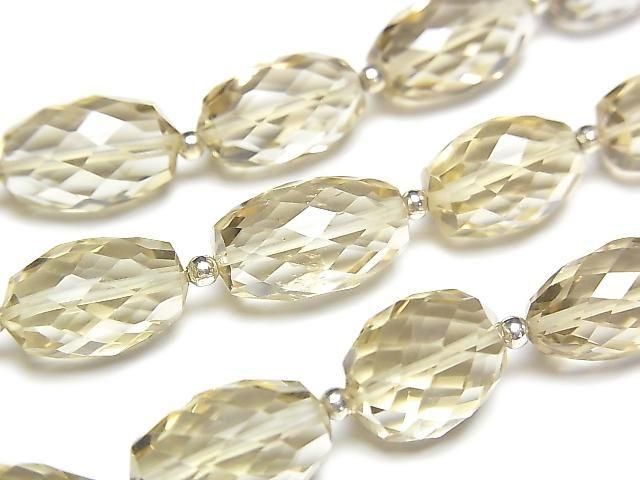 [Video] High Quality Lemon Quartz AAA Faceted Rice [M-L Size] 1 strand bead (approx. 6 inches/16 cm)