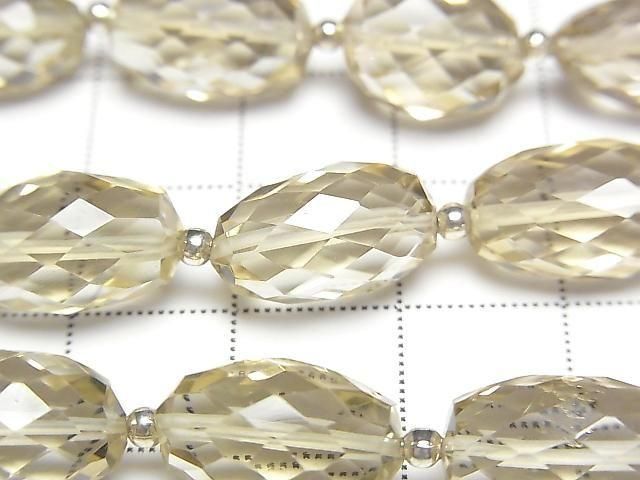 [Video] High Quality Lemon Quartz AAA Faceted Rice [M-L Size] 1 strand bead (approx. 6 inches/16 cm)