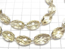 [Video] High Quality Lemon Quartz AAA Faceted Rice [Large] 1 strand beads (approx. 6 inches/16 cm)