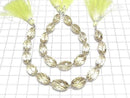 [Video] High Quality Lemon Quartz AAA Faceted Rice [Large] 1 strand beads (approx. 6 inches/16 cm)