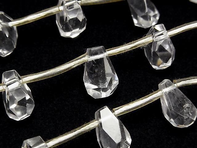 [Video] Crystal AA++ Rough Faceted Drop [S-M Size] Half or 1 Strand Beads (approx. 15 inches/36 cm)