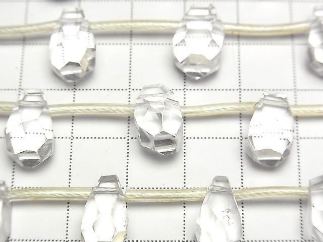 [Video] Crystal AA++ Rough Faceted Drop [S-M Size] Half or 1 Strand Beads (approx. 15 inches/36 cm)