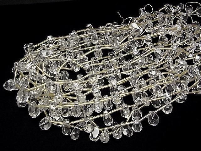 [Video] Crystal AA++ Rough Faceted Drop [S-M Size] Half or 1 Strand Beads (approx. 15 inches/36 cm)