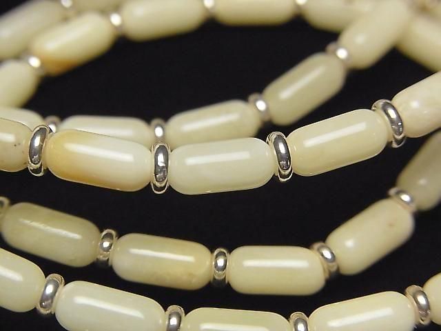 [Video] Baltic Amber Rice 8x4x4mm Milky White Bracelet