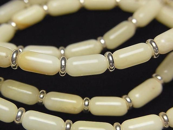 [Video] Baltic Amber Rice 8x4x4mm Milky White Bracelet