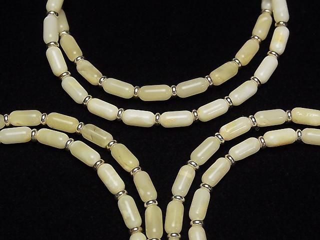 [Video] Baltic Amber Rice 8x4x4mm Milky White Bracelet