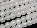 [Video] High Quality! White Chalcedony Cube Shape 7x7x7mm 1strand beads (approx. 15 inches/36 cm)