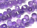 [Video] High Quality Amethyst AA++ Drop Faceted Briolette [M Size] 1 strand beads (approx. 6 inches/16 cm)