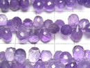 [Video] High Quality Amethyst AA++ Drop Faceted Briolette [M Size] 1 strand beads (approx. 6 inches/16 cm)