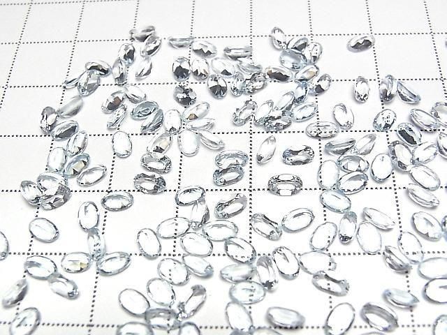 [Video]High Quality Aquamarine AAA Loose stone Oval Faceted 5x3mm 3pcs