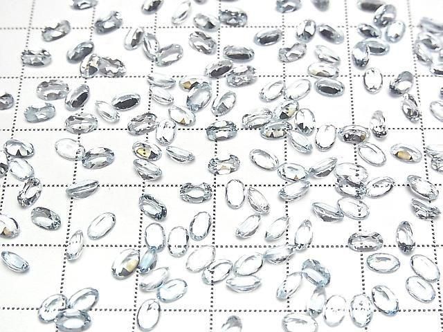 [Video]High Quality Aquamarine AAA Loose stone Oval Faceted 5x3mm 3pcs