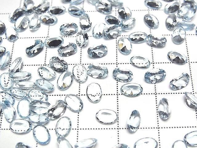 [Video]High Quality Aquamarine AAA Loose stone Oval Faceted 6x4mm 2pcs
