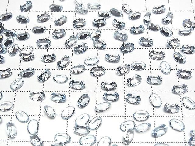 [Video]High Quality Aquamarine AAA Loose stone Oval Faceted 6x4mm 2pcs
