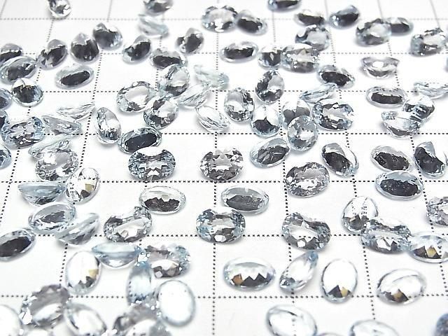 [Video]High Quality Aquamarine AAA Loose stone Oval Faceted 7x5mm 2pcs