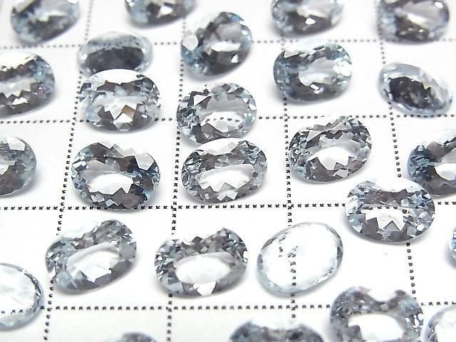 [Video]High Quality Aquamarine AAA Loose stone Oval Faceted 8x6mm 1pc