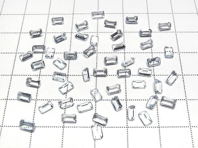 [Video] High Quality Aquamarine AAA Loose Stone Rectangle Faceted 5x3mm 3pcs