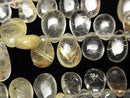 [Video]Rutilated Quartz AA+ Pear shape (Smooth) half or 1strand beads (aprx.7inch/18cm)