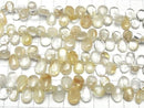 [Video]Rutilated Quartz AA+ Pear shape (Smooth) half or 1strand beads (aprx.7inch/18cm)