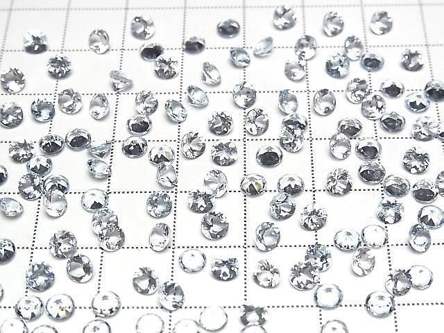[Video]High Quality Aquamarine AAA Loose stone Round Faceted 4x4mm 3pcs