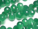 [Video] High Quality Green Onyx AAA Drop Faceted Briolette [Large] Half or 1 Strand Beads (approx. 6 inches/16 cm)