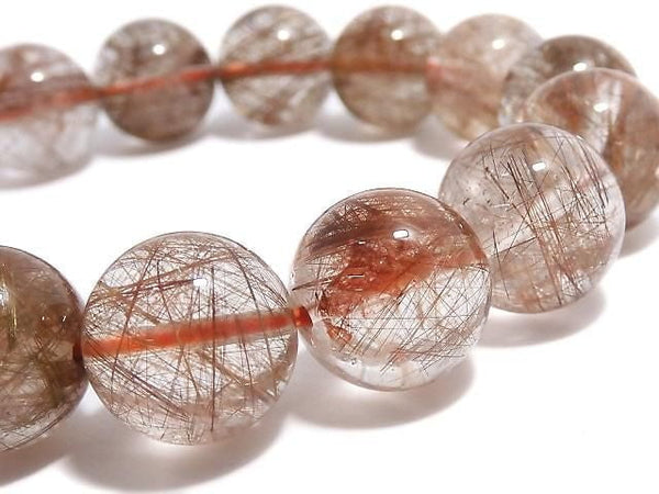 [Video][One of a kind] Copper Rutilated Quartz AAA Round 14mm Bracelet NO.104