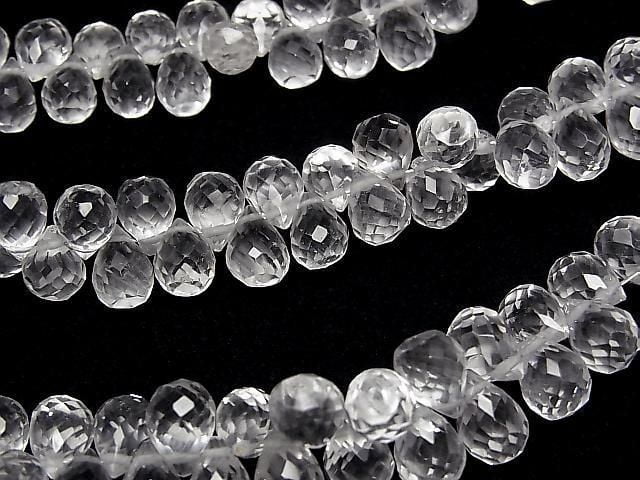 [Video] High Quality Crystal AAA-Drop Faceted Briolette [S-M Size] 1 Strand Beads (approx. 6 inches/16 cm)