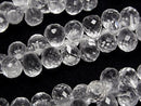 [Video] High Quality Crystal AAA-Drop Faceted Briolette [Medium Size] 1 Strand Beads (approx. 6 inches/16 cm)