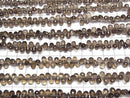 [Video] High Quality Smoky Quartz AA++ Drop Faceted Briolette [Small Size] 1 strand beads (approx. 6 inches/16 cm)