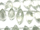 [Video] High Quality Green Amethyst AA++ Marquise Rice Faceted Briolette 1 strand (17 pieces)